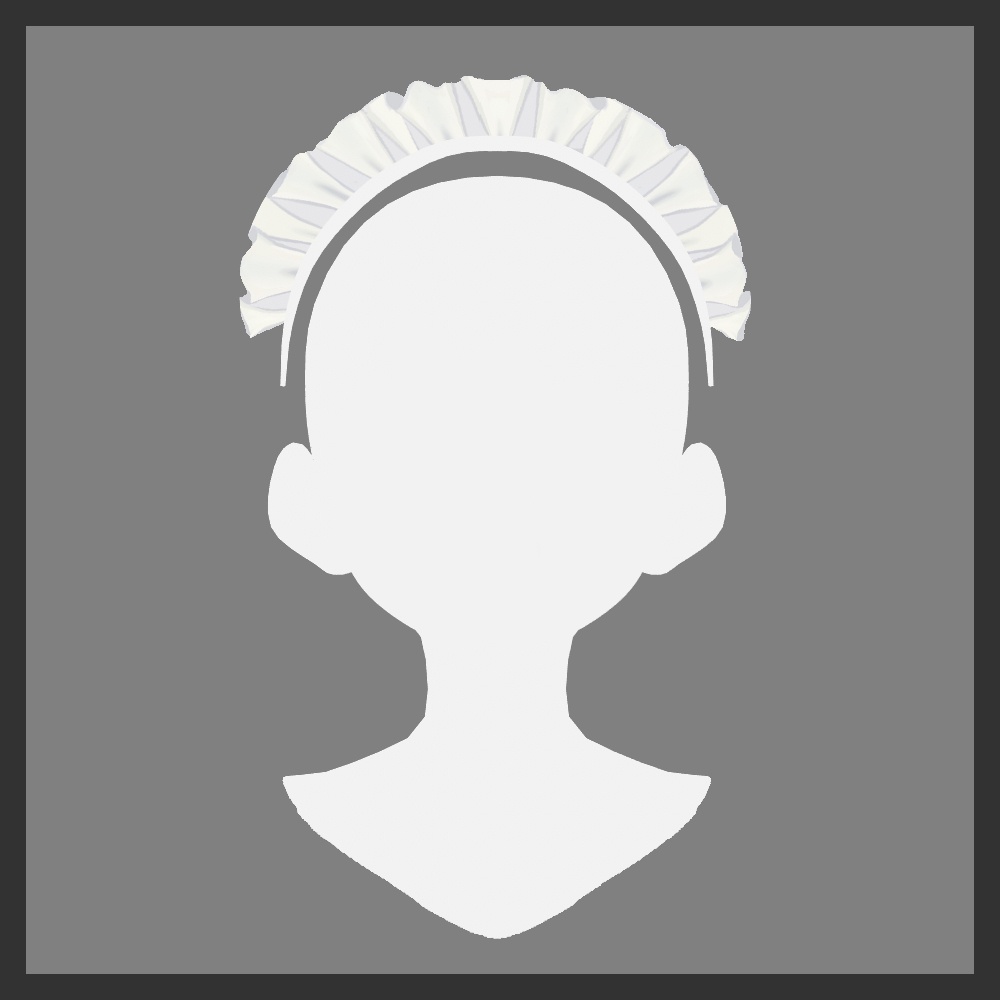 【VRoid】フリルメイドカチューシャ / Frill Maid Headband
