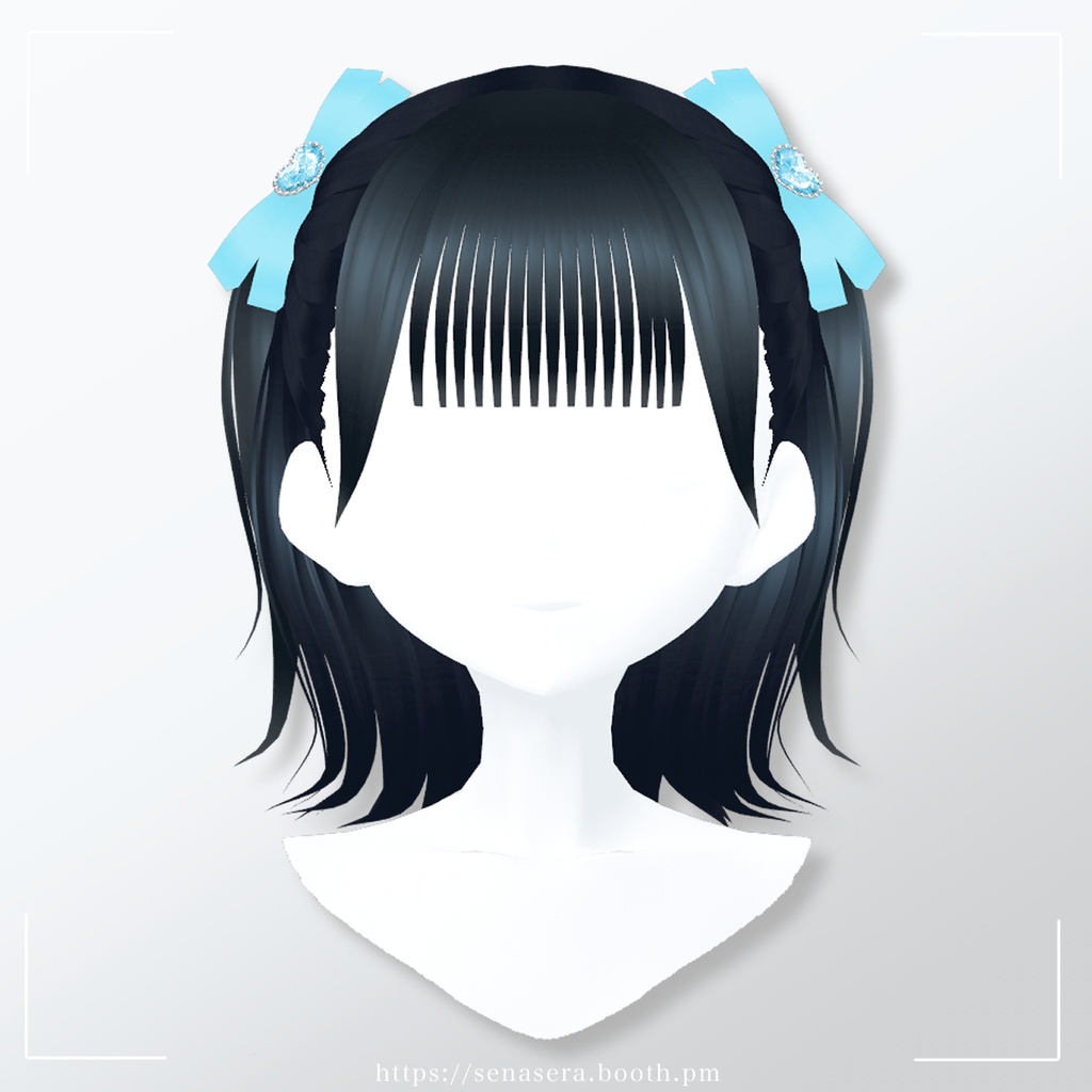 【VRoid】外はねハーフツインボブ 