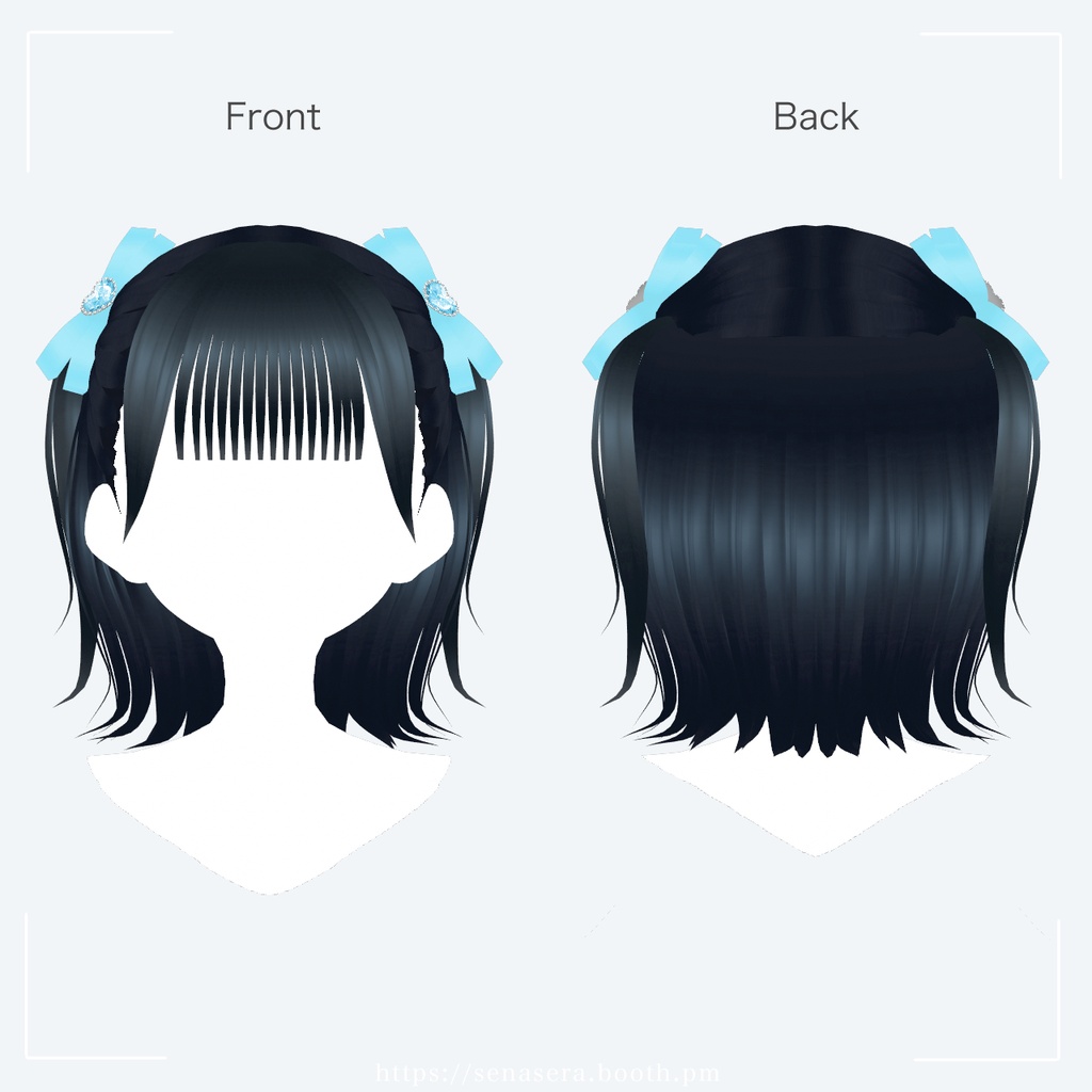 【VRoid】外はねハーフツインボブ