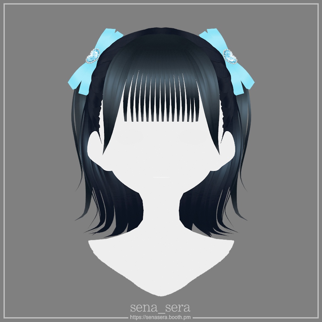 【VRoid】外はねハーフツインボブ