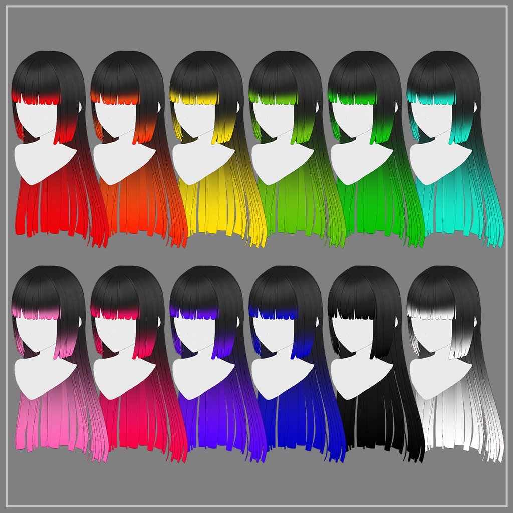 【VRoid】グラデーションヘアテクスチャ / Gradation hair texture