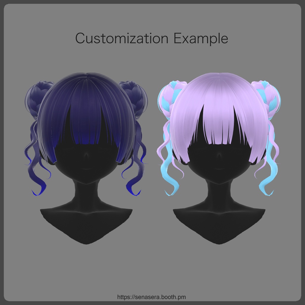 【VRoid】くるふわくらげツインエクステ / Fluffy Jellyfish Twin Extensions