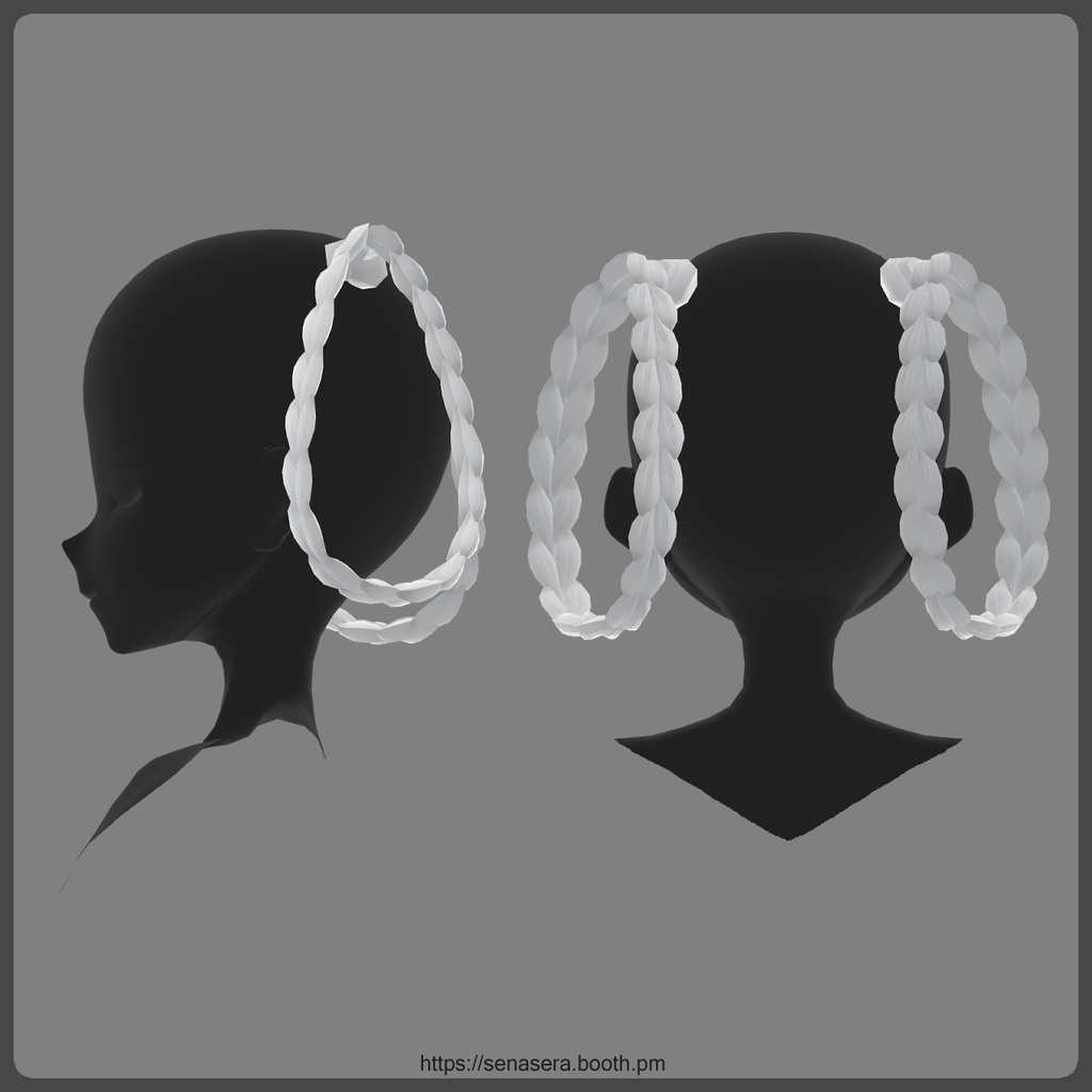 【VRoid】みつあみループツインエクステ / Braided Loop Twin Extensions