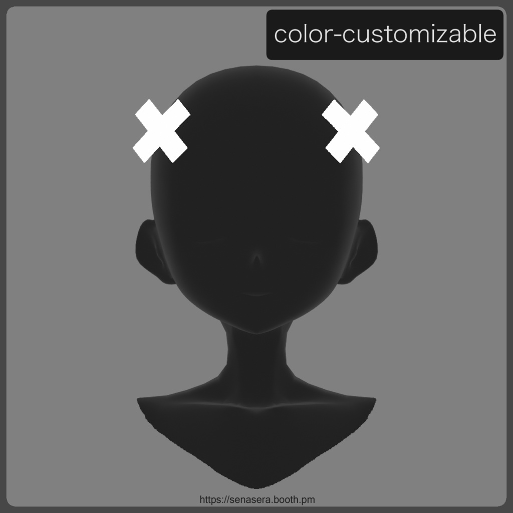 【VRoid】ばってんヘアクリップ / Cross Hair Clip