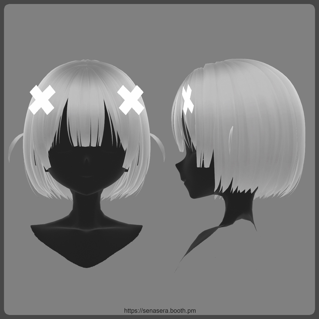 【VRoid】ばってんヘアクリップ / Cross Hair Clip