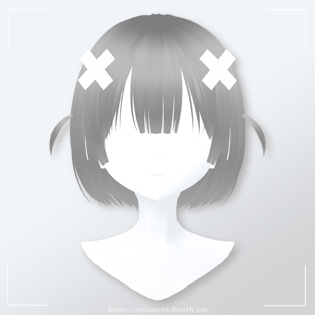 【VRoid】ばってんヘアクリップ 