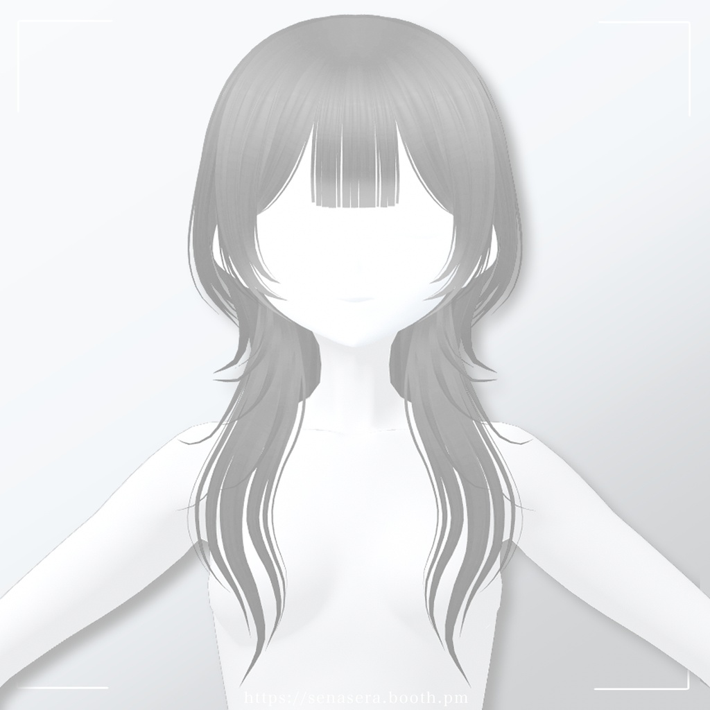 【VRoid】抜け感ロングウルフ