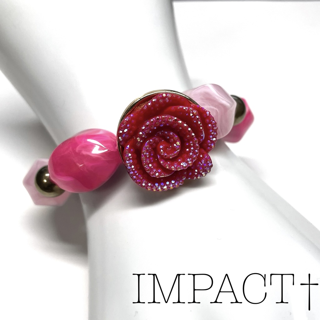 21.BOOTH限定レッドローズのピンクブレスレット🌹