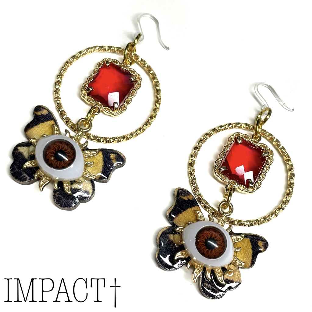 52.邪眼の蝶ピアス👁RED