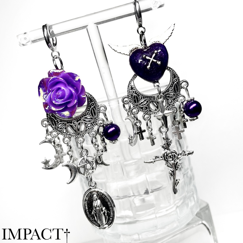 BP25 ピアス:purple Cult Rose