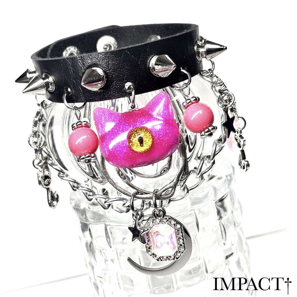 BBR16 月夜のにゃんこブレスレット(PINK🩷)