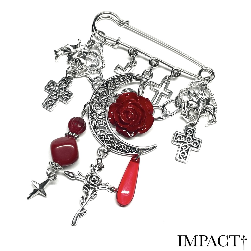 BB14 MOON ROSE ピンブローチ(RED)🥀