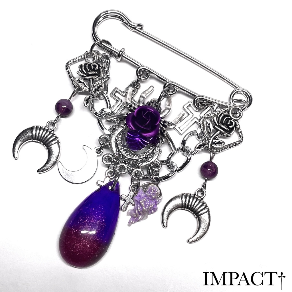 BB15 spider PURPLE ROSE ピンブローチ💜