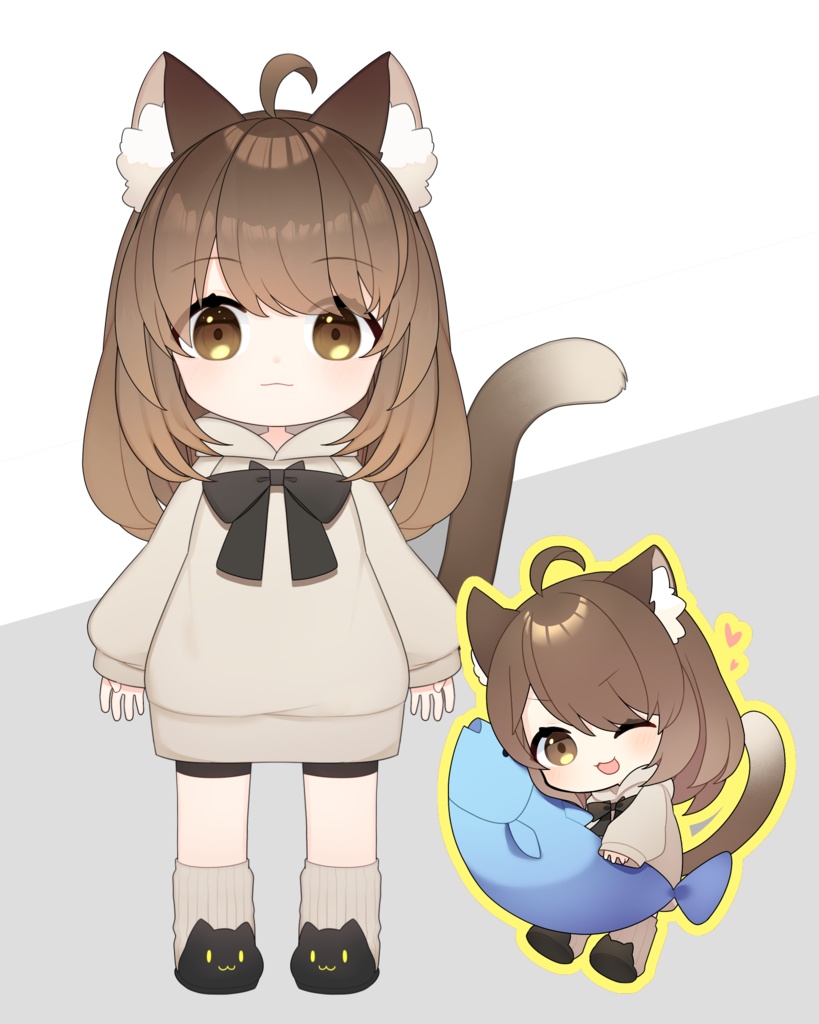 【live2dモデル】デフォルメ猫耳少女【vts用】