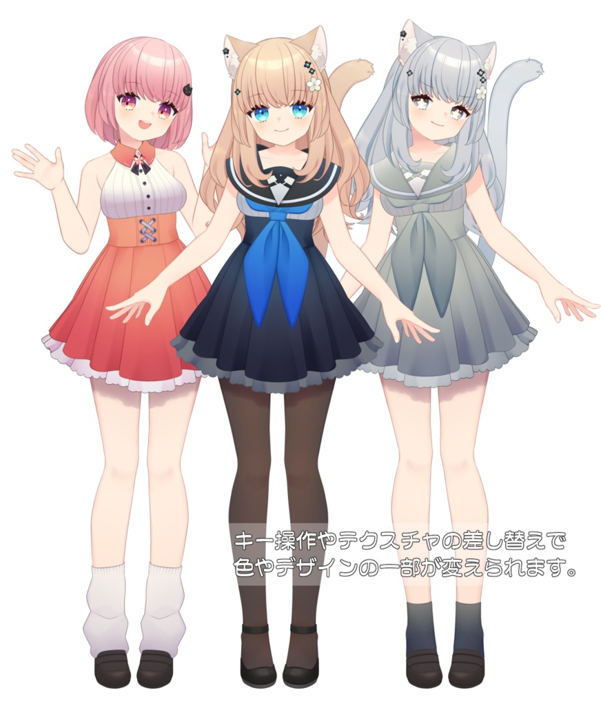 【live2dモデル】猫耳セーラー服【vts用】