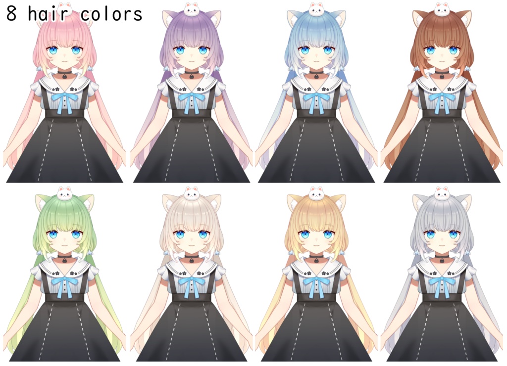 【Live2D】頭に猫を乗せた女の子【VTubeStudio用】