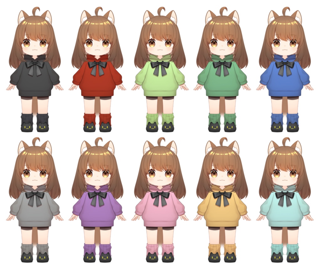 【Live2D】新デフォルメ猫耳少女【VTubeStudio用】