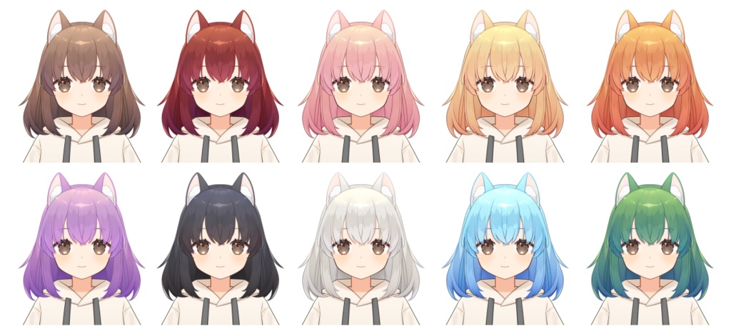 【Live2D】真横を向ける猫耳の少女【VTubeStudio用】