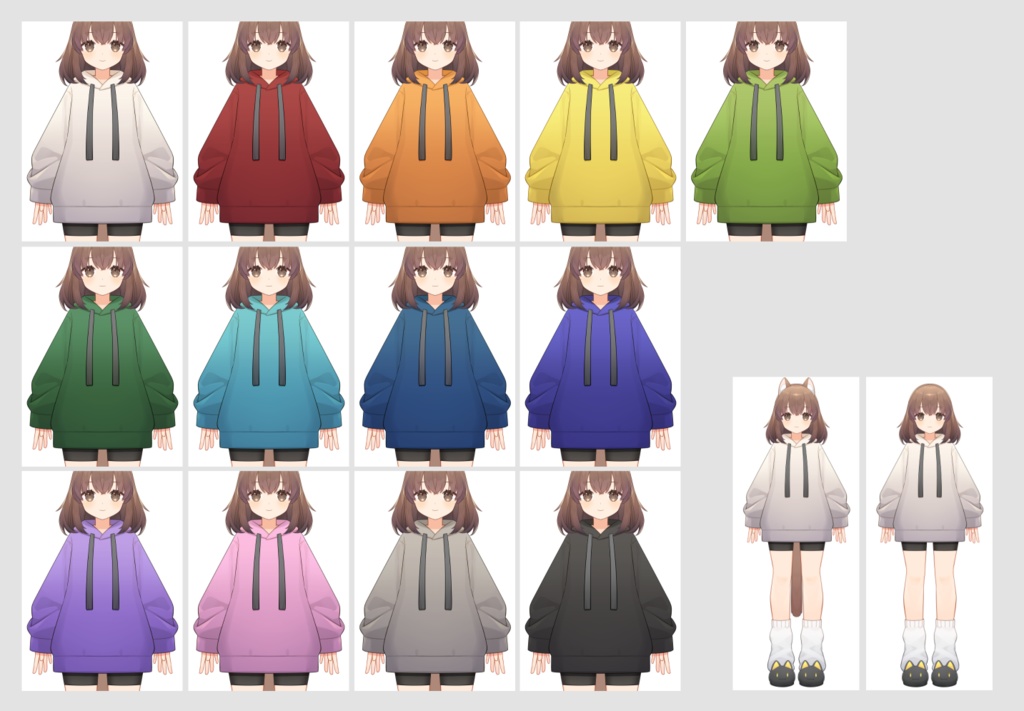 【Live2D】真横を向ける猫耳の少女【VTubeStudio用】