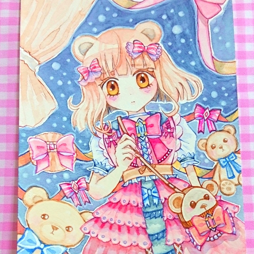 〔水彩原画〕くま耳さん