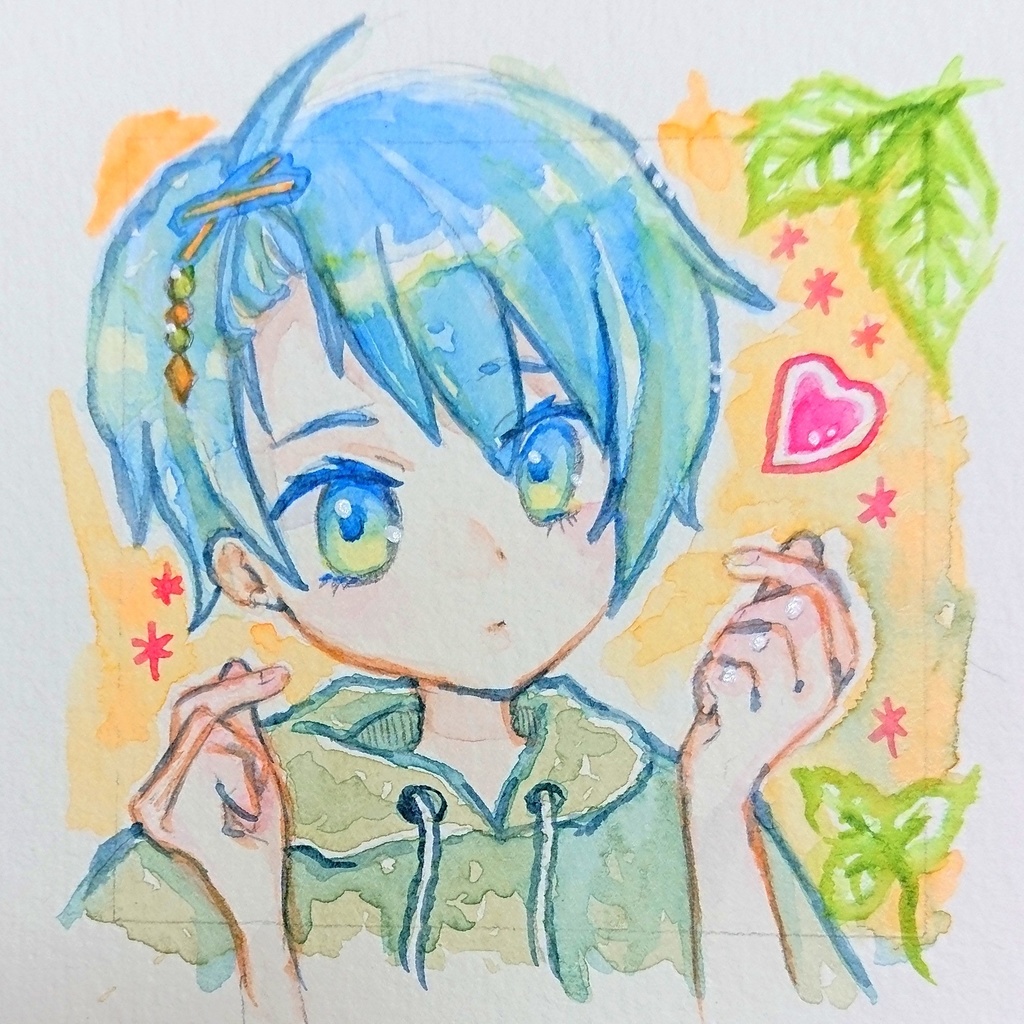 【ミニ原画】ウィンザーブルーの青くん