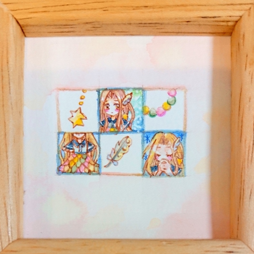 【ミニ原画】1cmのミニアマビエ様 擬人化