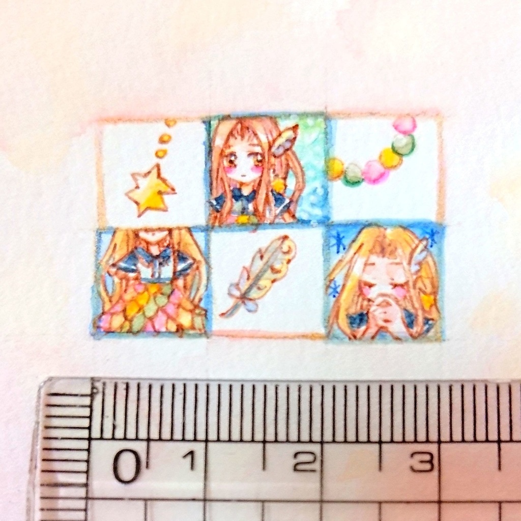 【ミニ原画】1cmのミニアマビエ様 擬人化