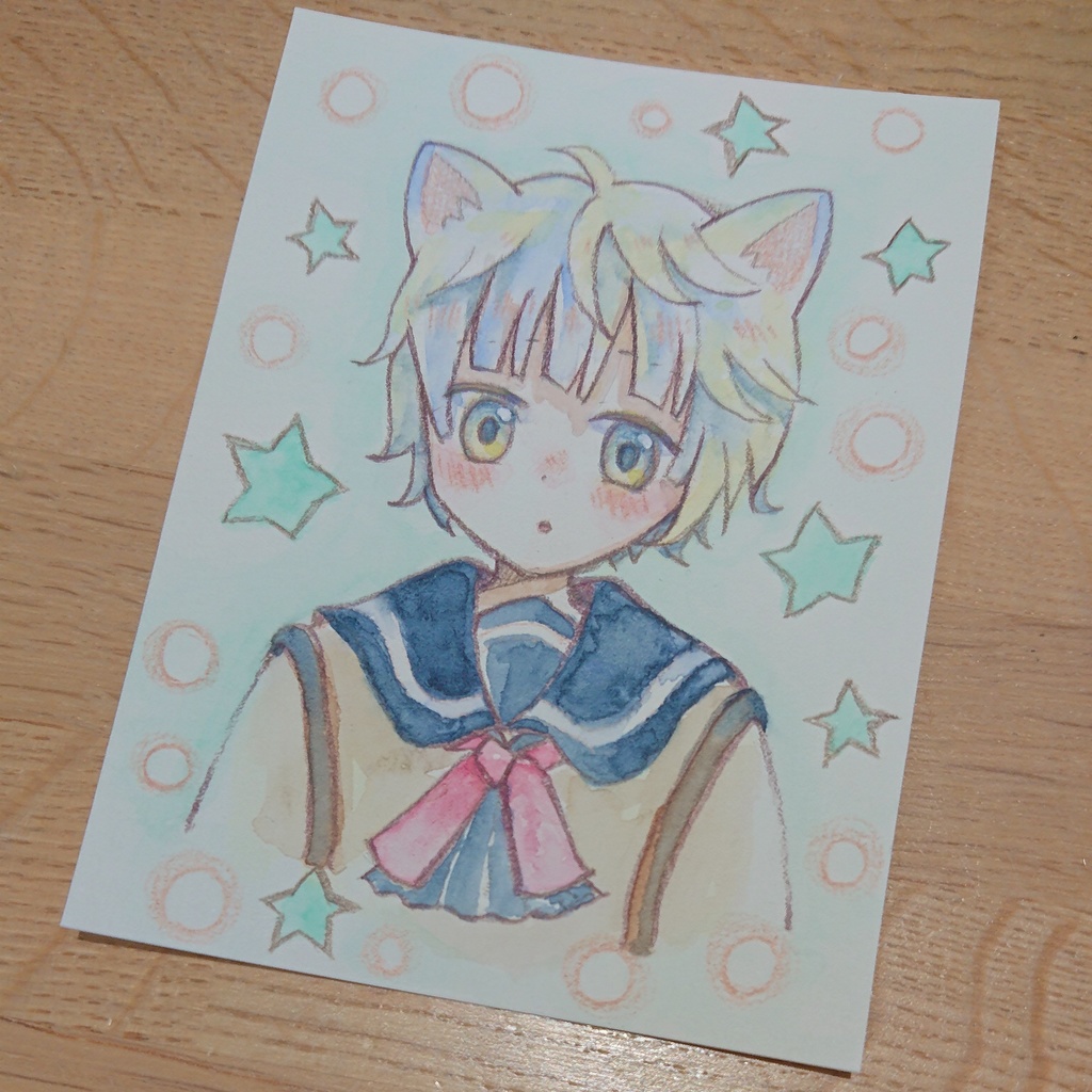 【ぷち原画】冬の白わんこくん