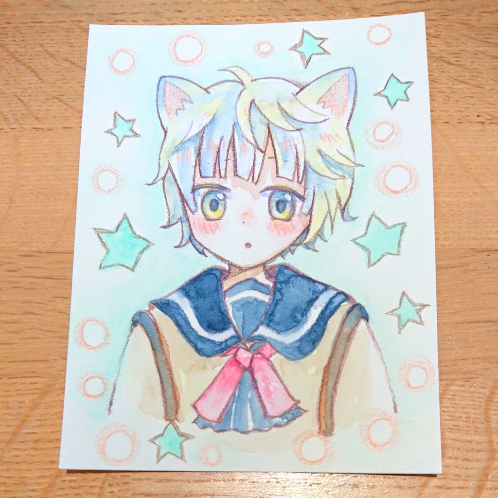 【ぷち原画】冬の白わんこくん