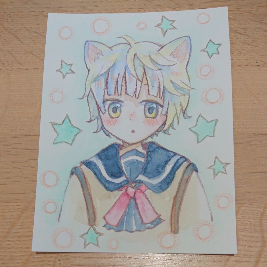 【ぷち原画】冬の白わんこくん