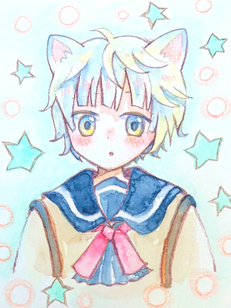 【ぷち原画】冬の白わんこくん