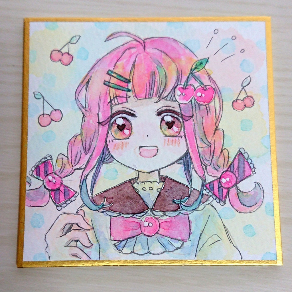 【豆色紙】さくらんぼちゃん