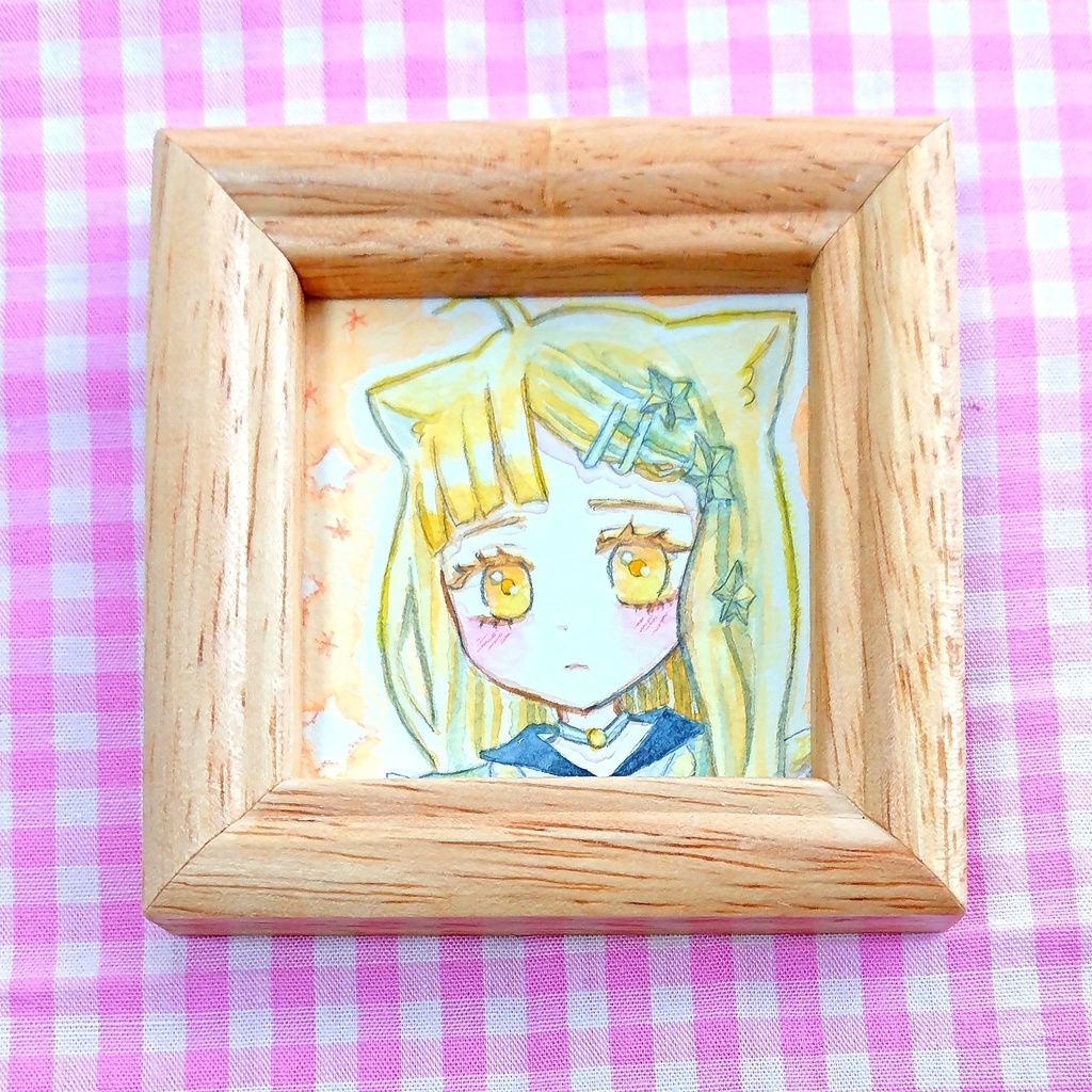 【ミニ原画】金髪の猫さん