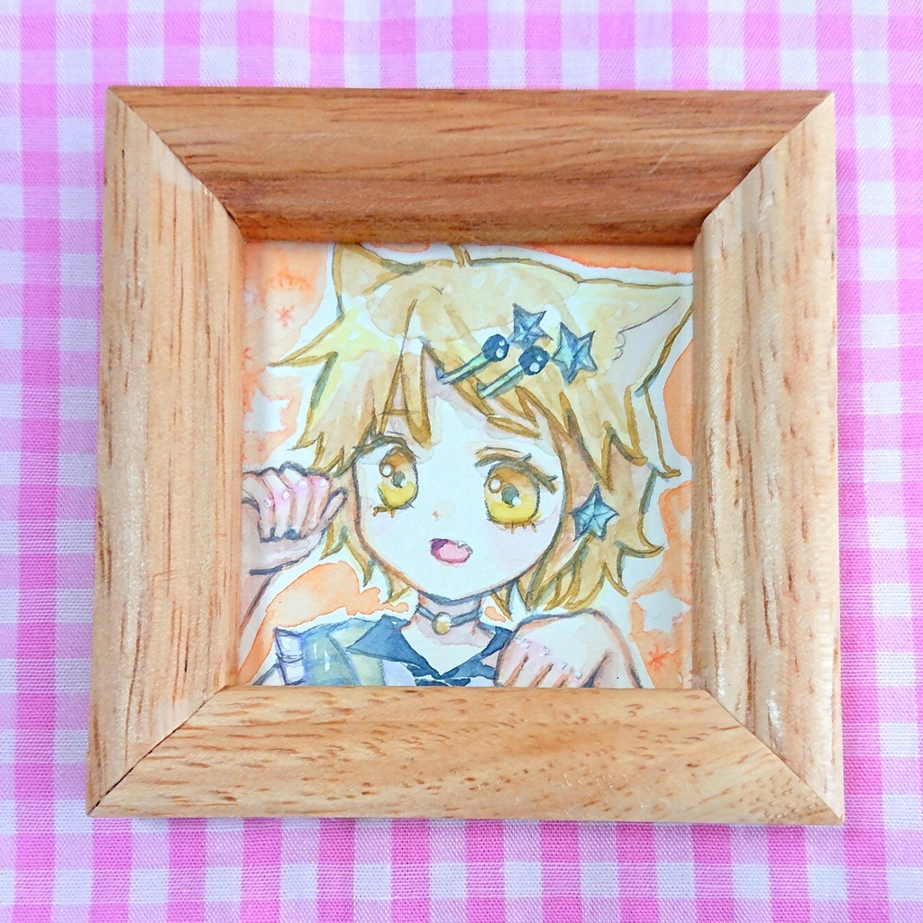 【ミニ原画】金髪の猫くん