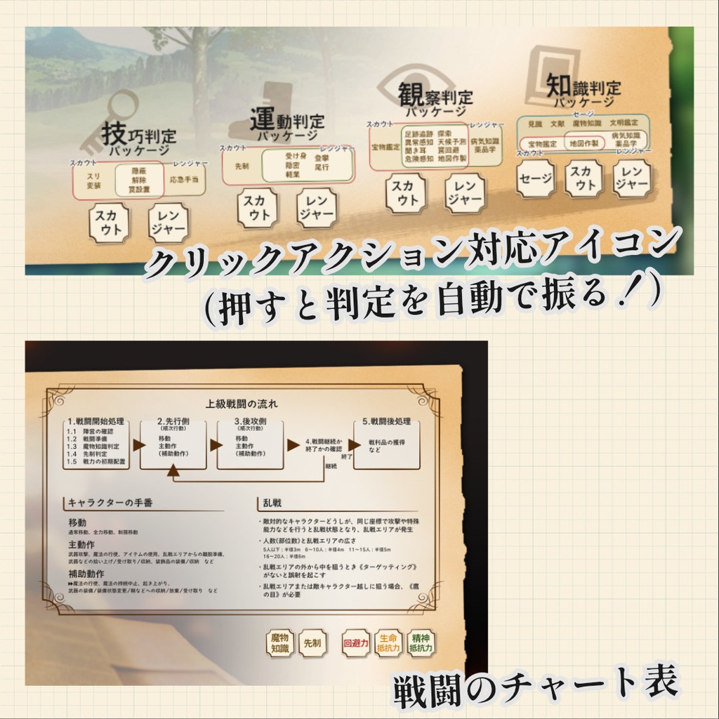 ソード・ワールド2.5 ココフォリア素材_透かし羊皮紙・大ボード