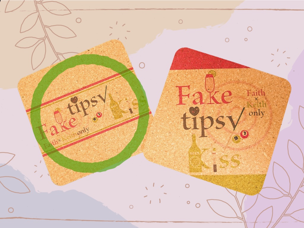 Fake tipsy Kissコースター ①【BOOTH安心パック】
