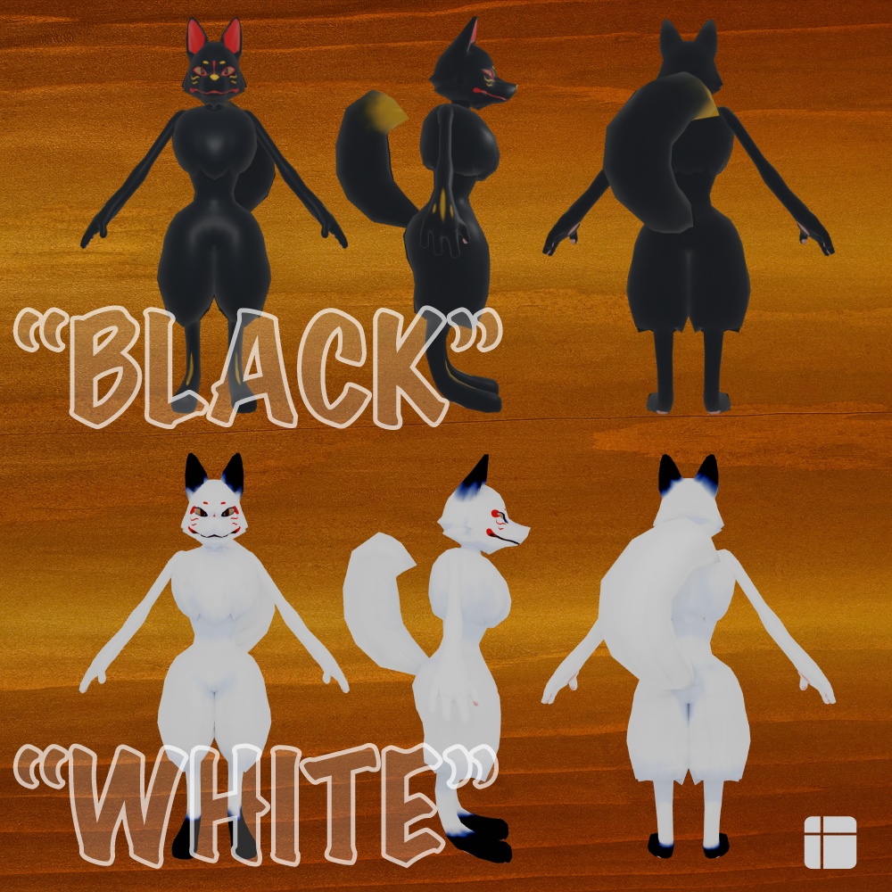 狛狐 - きつね【獣型3Dアバター】※Oculus Quest対応