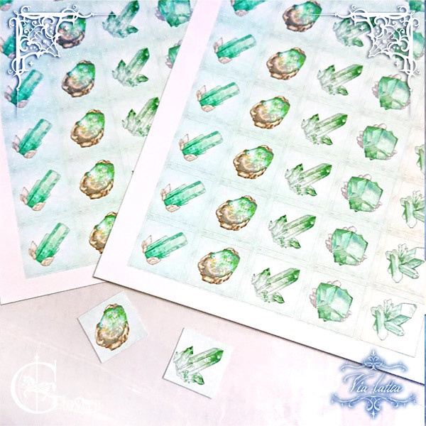 シールシート<青い石><緑の石>