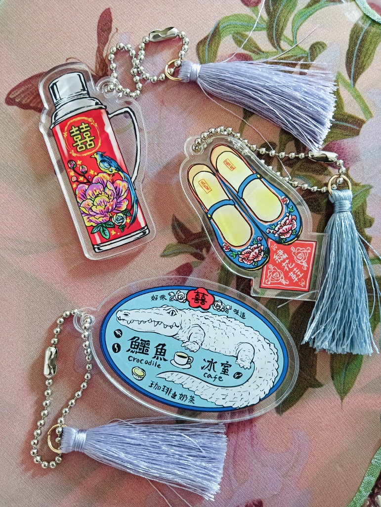 中華アクリルキーホルダー　3種