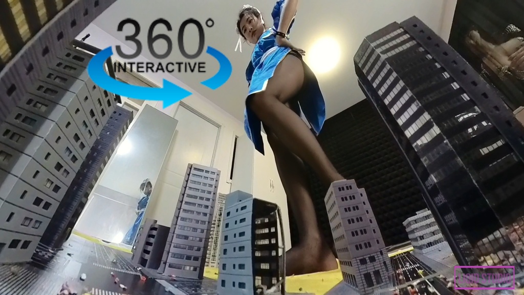 【VR360 ° 巨大娘】世界を制覇する王者・巨大春レイさま 前編