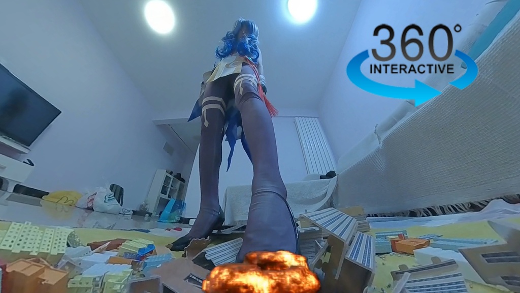 【VR360 ° 巨大娘】巨大仙獣の甘雨ちゃん・地球は私のおもちゃ箱 前編