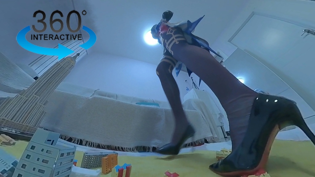 【VR360 ° 巨大娘】巨大仙獣の甘雨ちゃん・地球は私のおもちゃ箱 前編