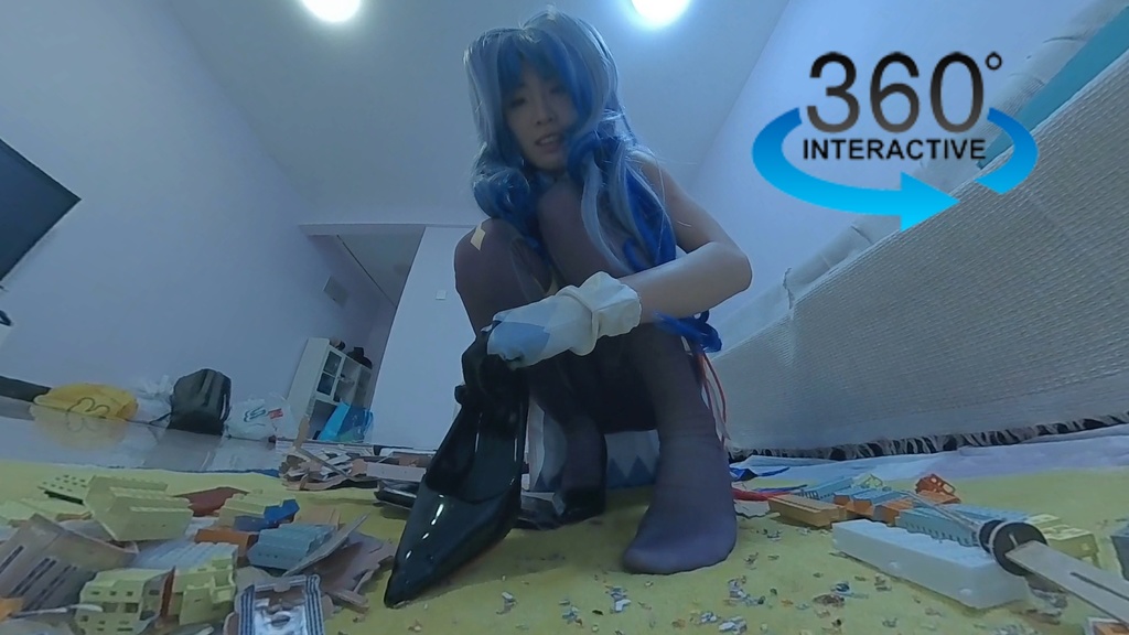 【VR360 ° 巨大娘】巨大仙獣の甘雨ちゃん・地球は私のおもちゃ箱　後編