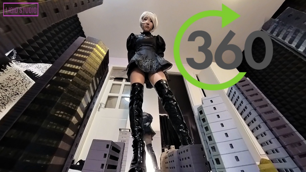 【VR360 ° 巨大娘】人類は私の大好物・巨大ニーア オートマタ・2B 前編