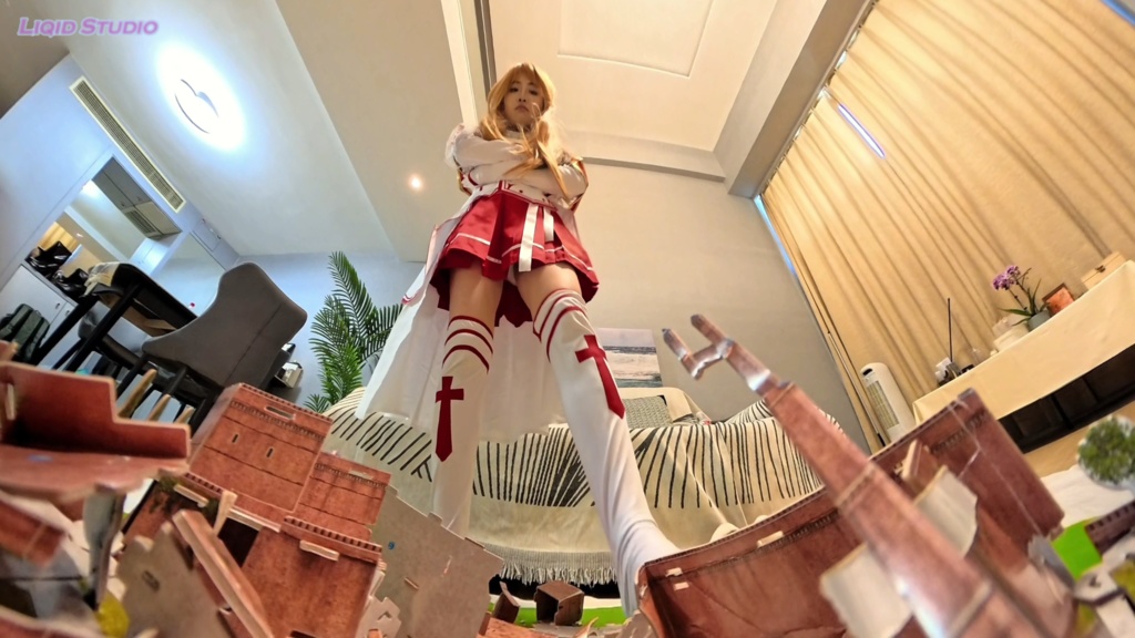【巨大娘】巨大明日奈ちゃん・ゲーム世界の小人の街を支配せよ！！（人気声優さんからの日本語音声）　中編