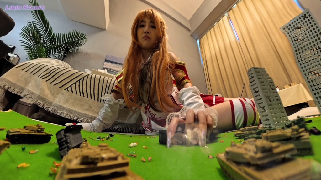 【巨大娘】巨大明日奈ちゃん・ゲーム世界の小人の街を支配せよ!!(人気声優さんからの日本語音声) 後編