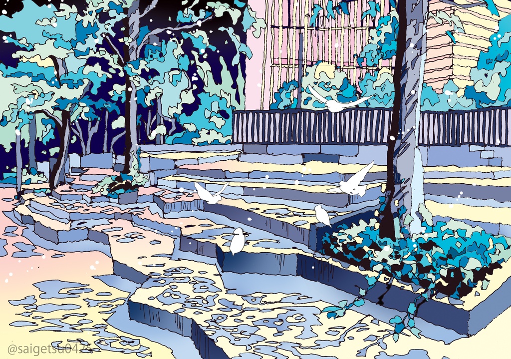 出力作品「すこやかに」三宮の風景/Sannomiya-KOBE