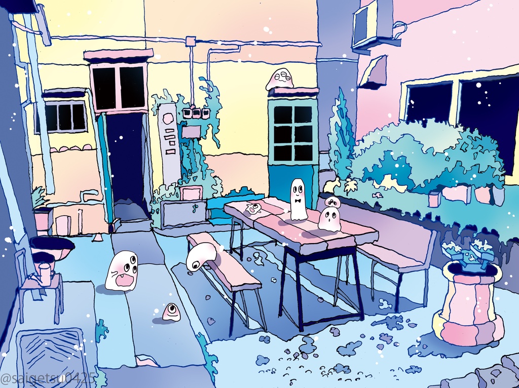 出力作品「Apartment residents」尾道の風景