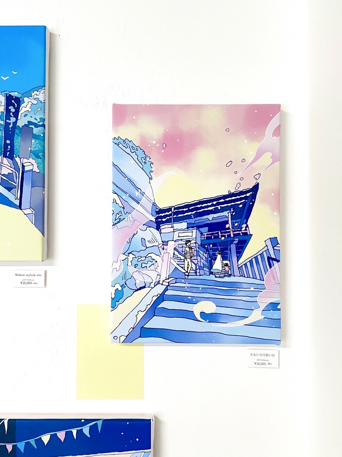出力作品「ももいろの思い出」尾道の風景/printed canvas [Onomichi]
