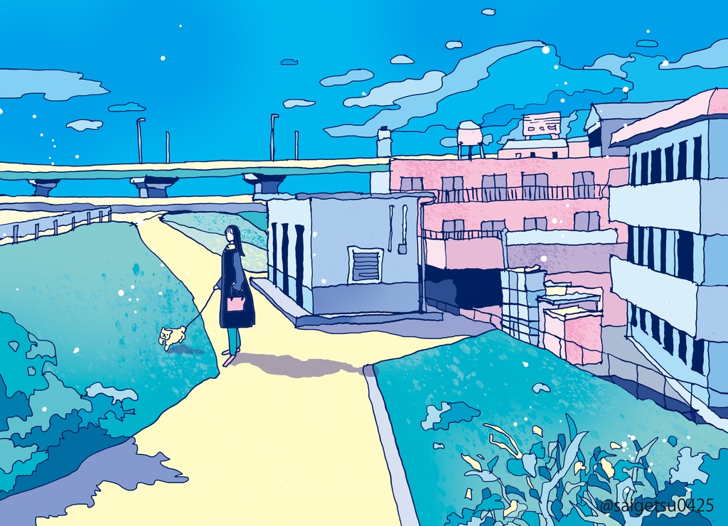 出力作品「おさんぽ日和」中切町の風景